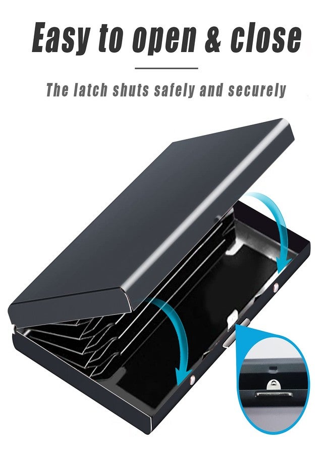 HAPTIME Ultra Thin Stainless Steel Credit Card Wallet RFID Blocking Slim Metal Business Card Case Holder for Travel and Work, Men & Women, Great as a Gift for Your Family or Friends (Black) - Image 4